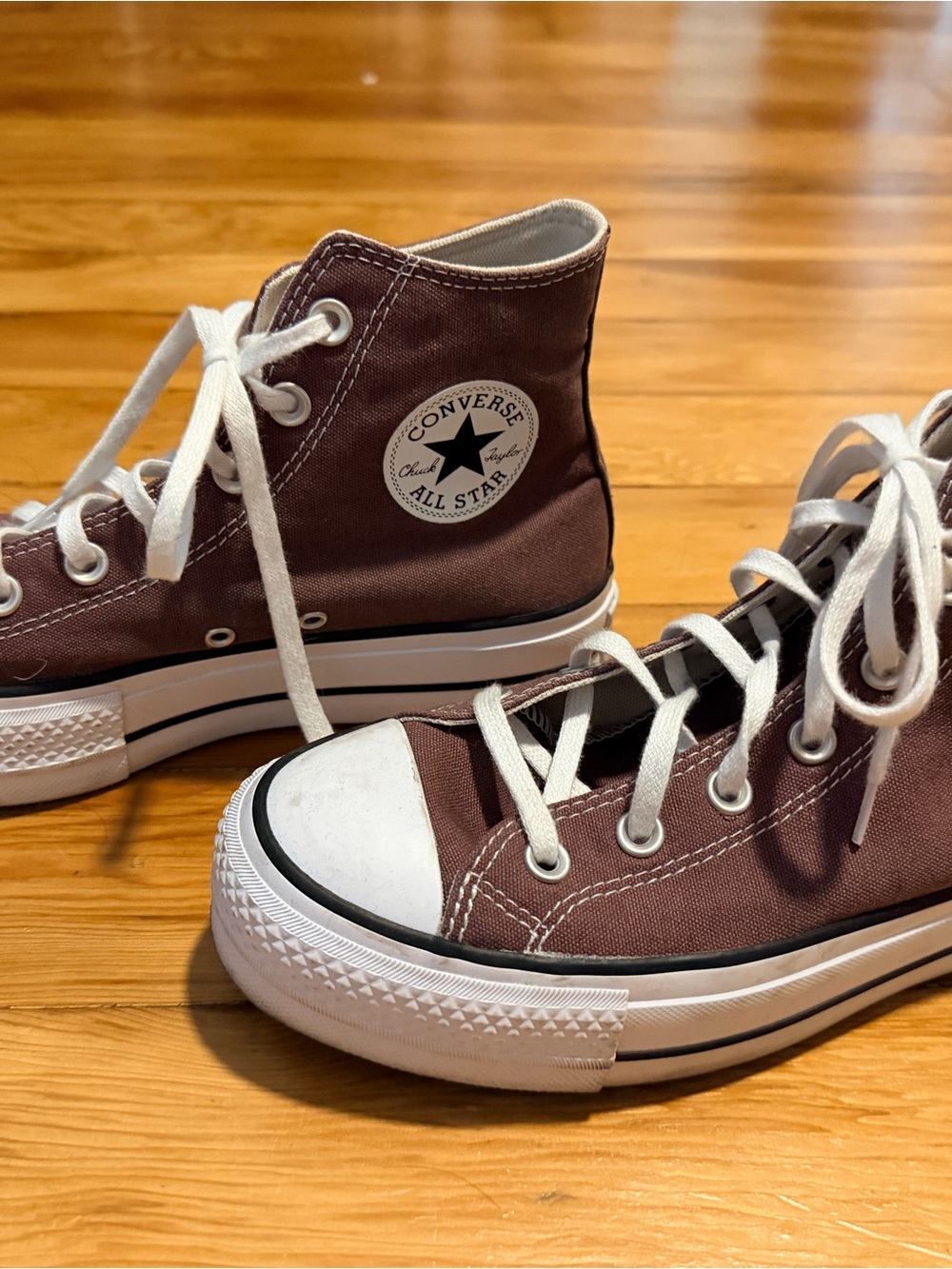Converse High Top Sneakers - Purple and White